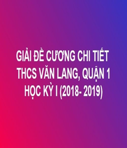 GIẢI CHI TIẾT ĐỀ CƯƠNG TOÁN HỌC KỲ I - THCS VĂN LANG, QUẬN 1 (NĂM HỌC: 2018- 2019)