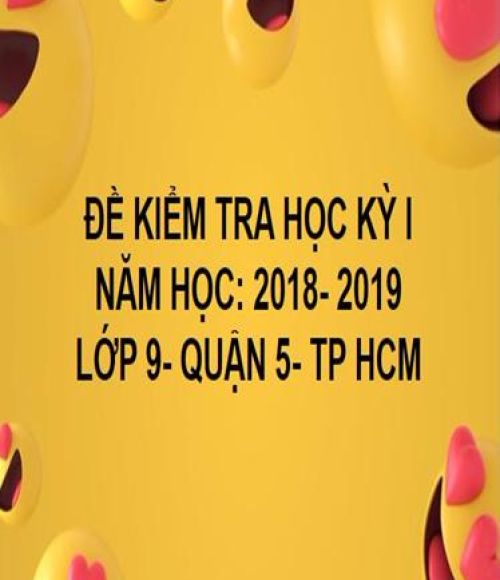 ĐỀ THI HỌC KỲ I- QUẬN 5- TOÁN 9- TP HCM- NĂM HỌC 2018- 2019